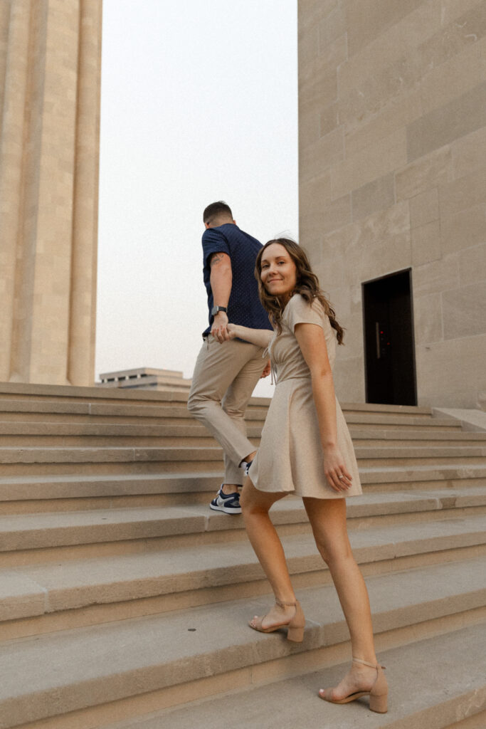 Classy Engagement Session at World War 1 Museum. 