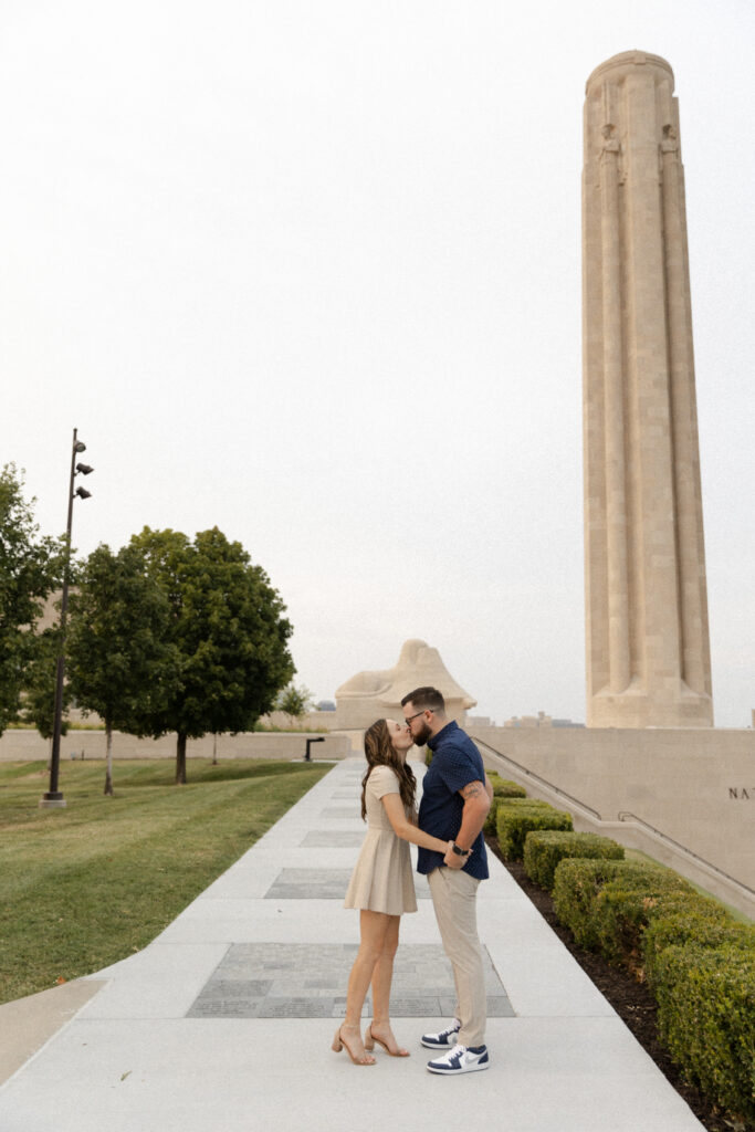 Historic Liberty Memorial Engagement Session in Kansas City, MO.