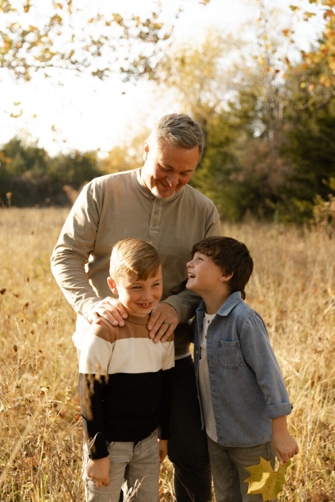 Golden Fall Grass Family Portraits in Kansas City. 