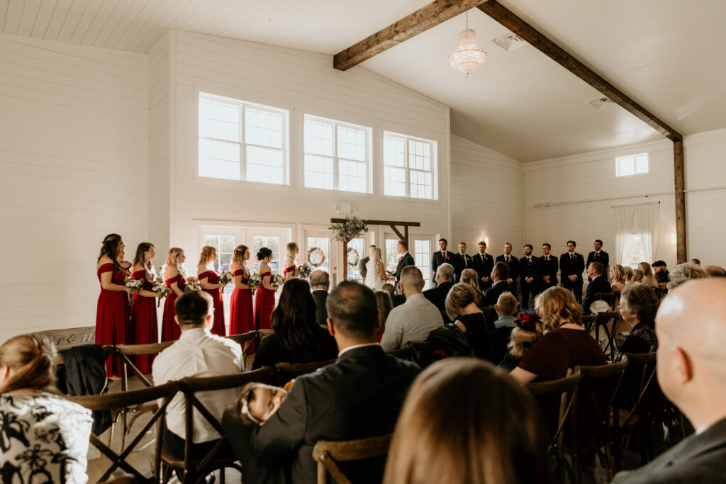 The Farm at Woodend Springs Ceremony inside the Barn wedding venue