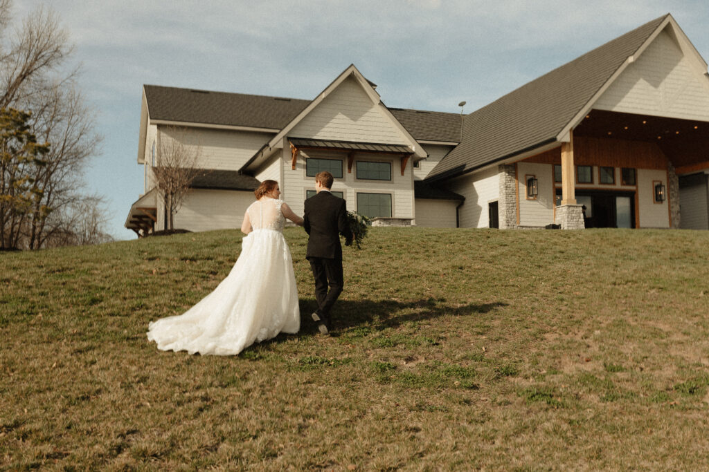 Wedding on hillside of The Ridge Wedding and Event Venue