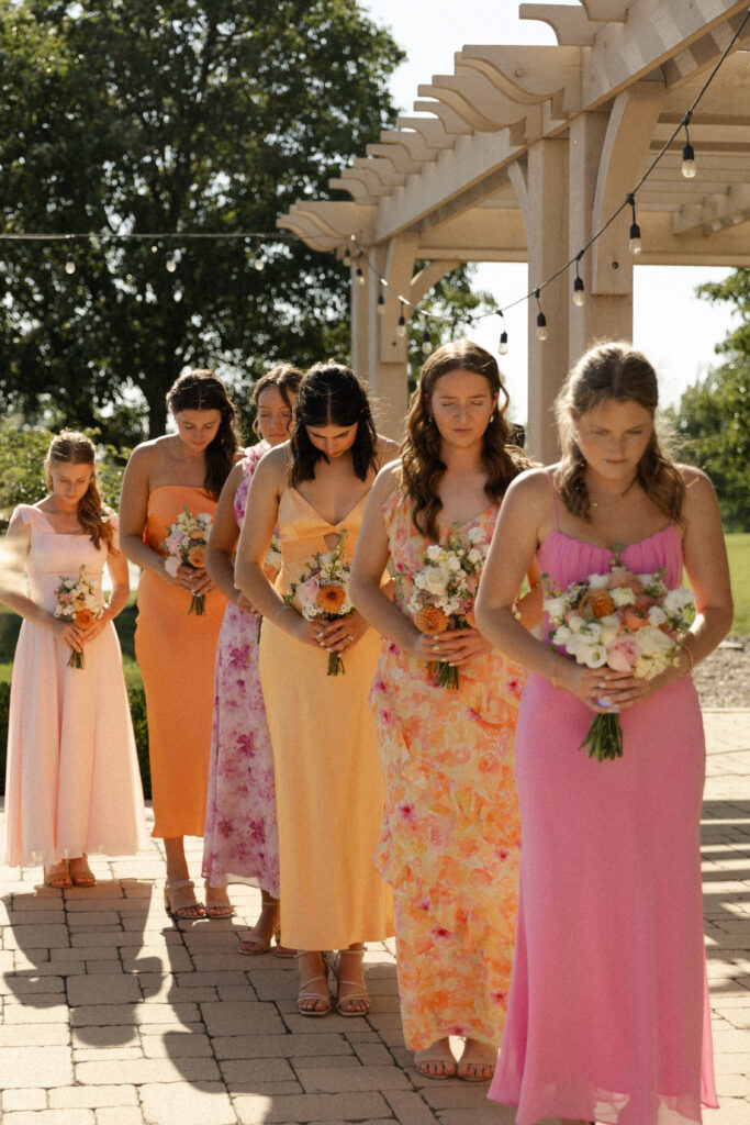 Sherbet Summer Wedding Colors at Bourgmont Winery in Kansas City
